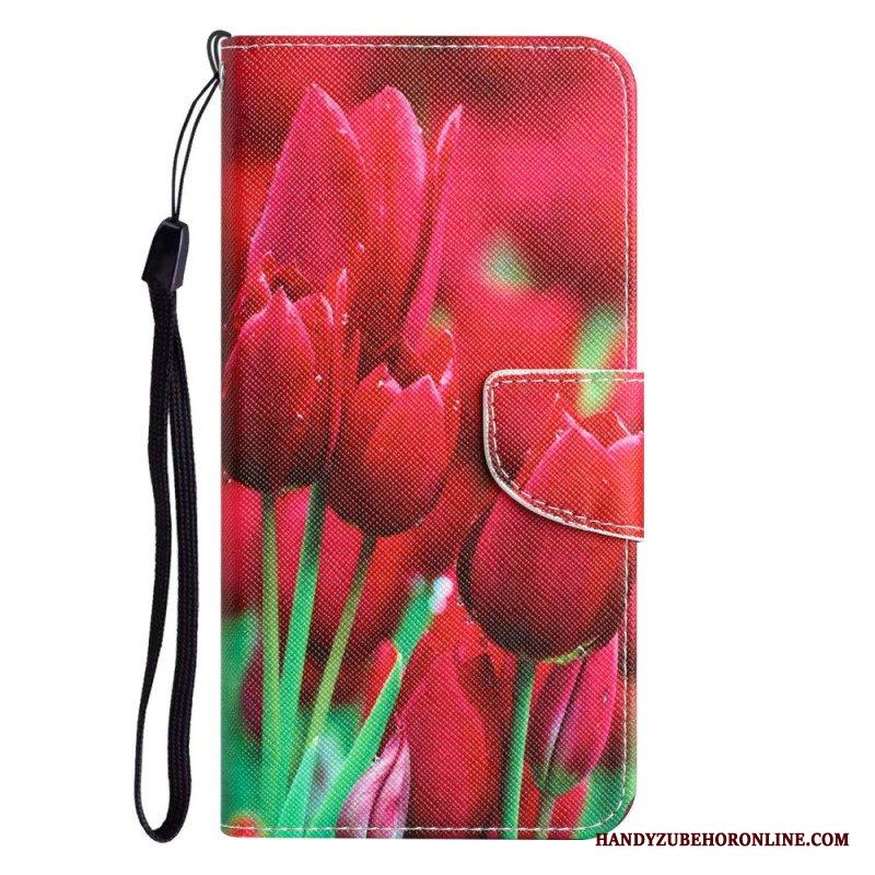 Fodral Samsung Galaxy S23 Ultra 5G Med Kedjar Endast Strap Flowers