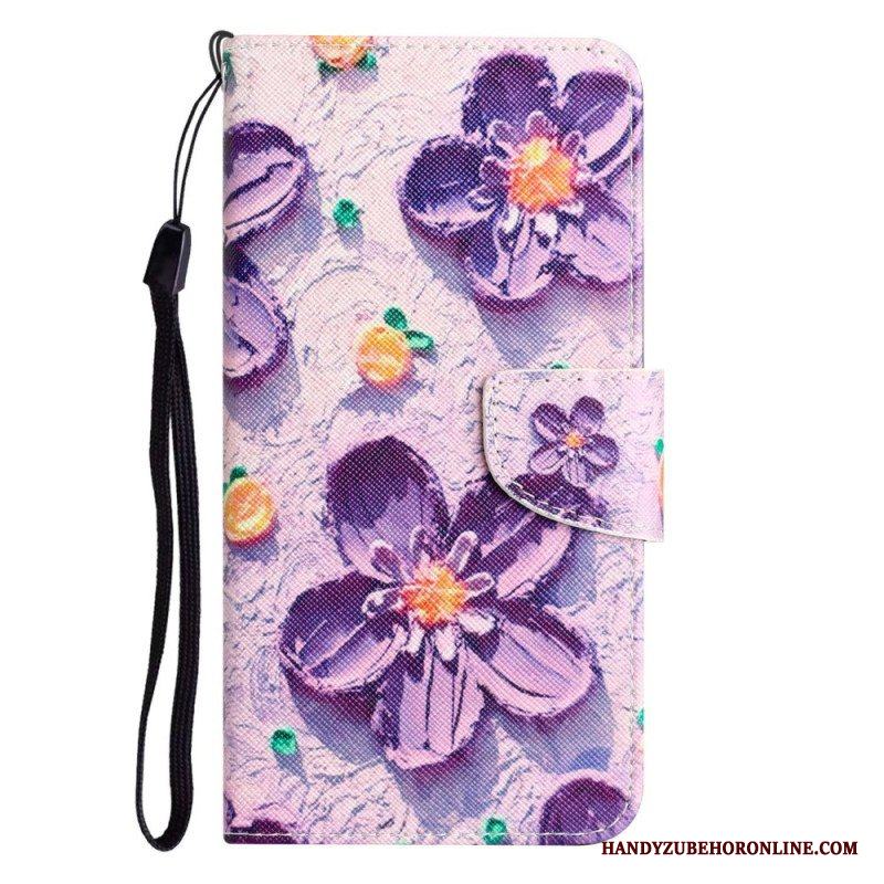 Fodral Samsung Galaxy S23 Ultra 5G Med Kedjar Endast Strap Flowers