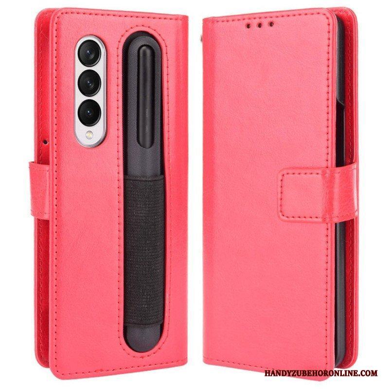 Fodral Samsung Galaxy Z Fold 4 Med Kedjar Retro Business Strappy