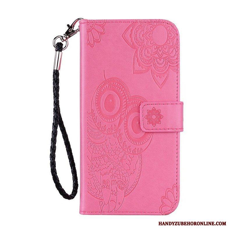 Fodral Xiaomi Redmi Note 10 / 10S Uggla Mandala Och Lanyard