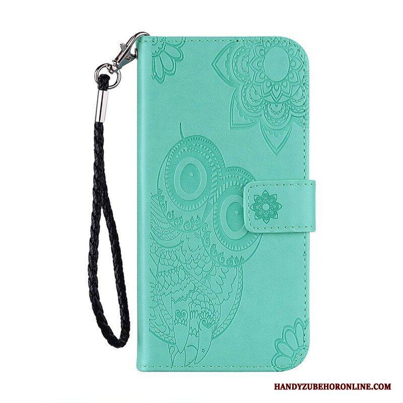 Fodral Xiaomi Redmi Note 10 / 10S Uggla Mandala Och Lanyard