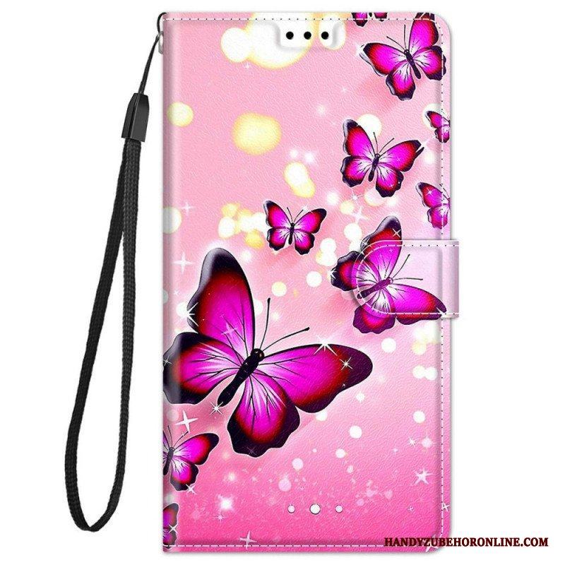 Fodral Xiaomi Redmi Note 11 Pro Plus 5G Med Kedjar Strap Butterflies Fan