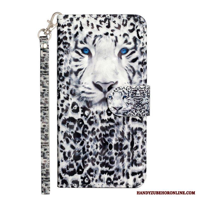 Fodral iPhone 15 Plus Med Kedjar 3d Leopard Med Rem