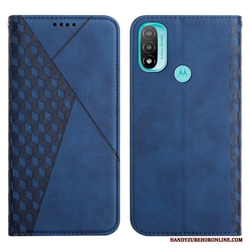 Folio-fodral Moto E40 / E30 / E20 Läderfodral Geo Lädereffekt