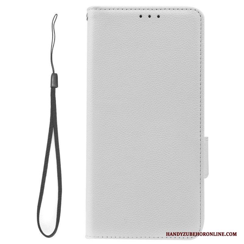 Folio-fodral Samsung Galaxy A14 / A14 5G Med Kedjar Strappy Litchi Läder Style