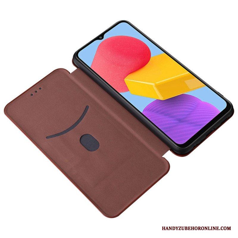 Folio-fodral Samsung Galaxy M13 Läderfodral Kolfiber