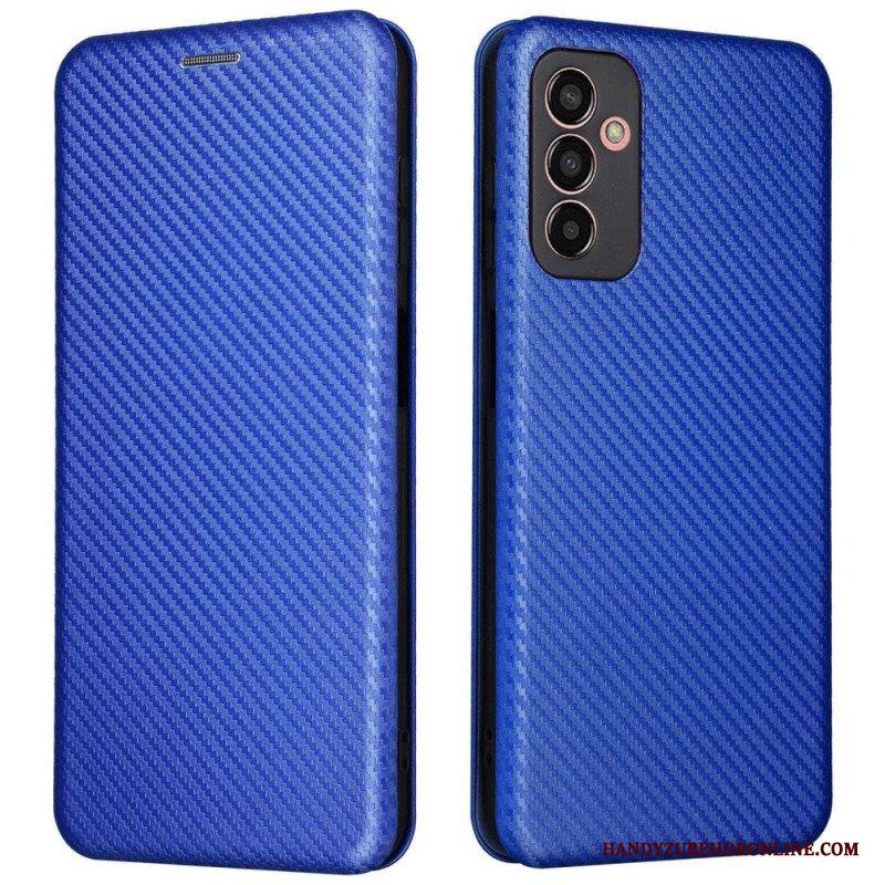 Folio-fodral Samsung Galaxy M13 Läderfodral Kolfiber