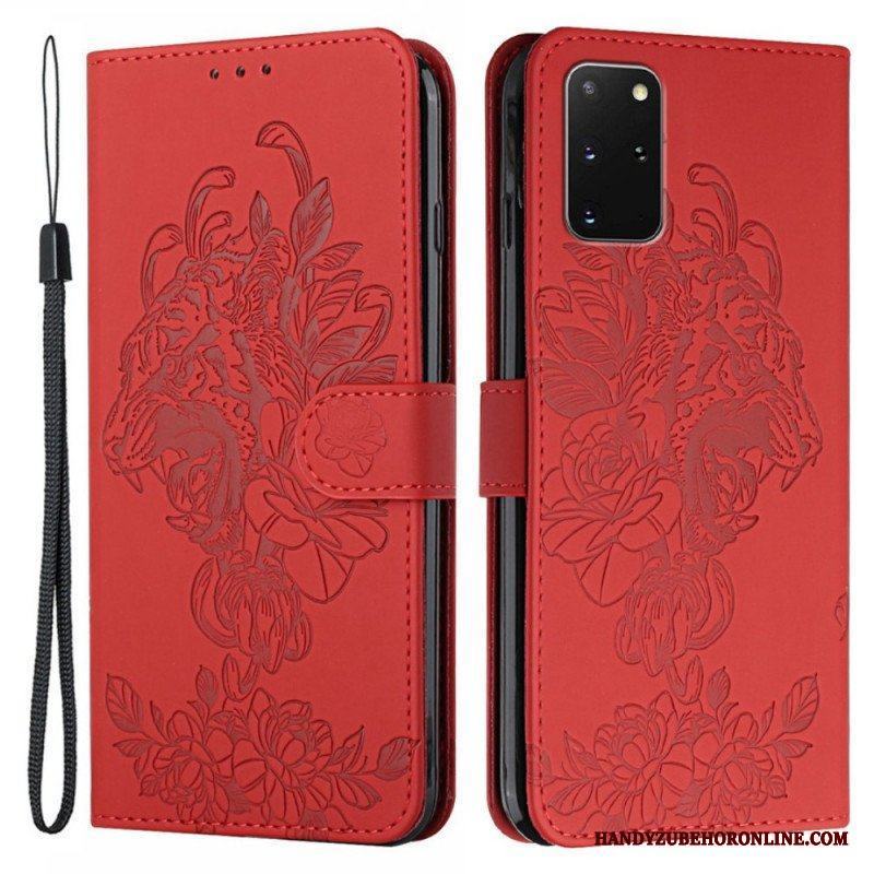 Folio-fodral Samsung Galaxy S20 Plus / S20 Plus 5G Med Kedjar Barock Strappy Tiger