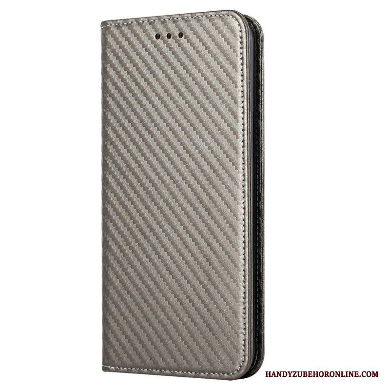 Folio-fodral Samsung Galaxy S23 5G Med Kedjar Läderfodral Strappy Carbon Fiber Style