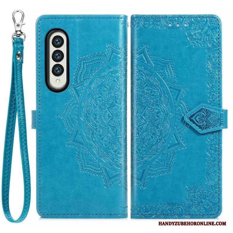 Folio-fodral Samsung Galaxy Z Fold 4 Med Kedjar Medeltida Strappy Mandala