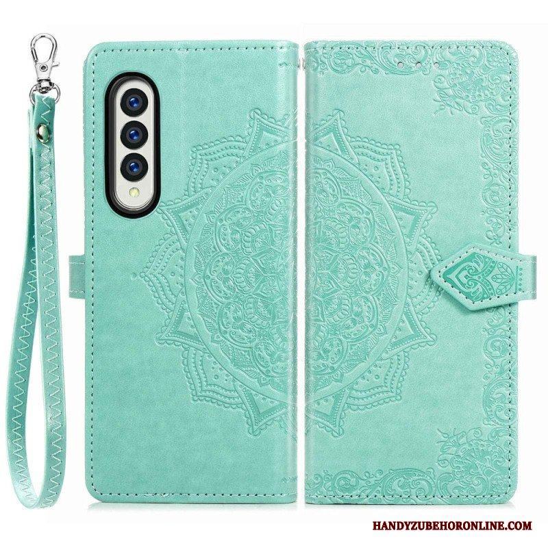 Folio-fodral Samsung Galaxy Z Fold 4 Med Kedjar Medeltida Strappy Mandala