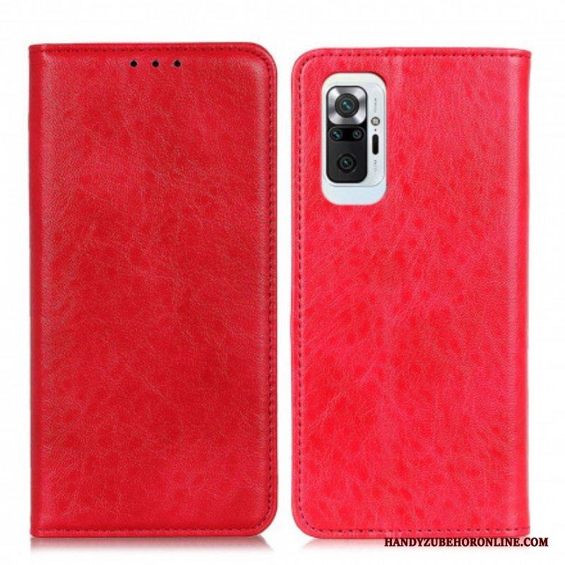 Folio-fodral Xiaomi Redmi Note 10 Pro Läderfodral Texturerat Delat Läder