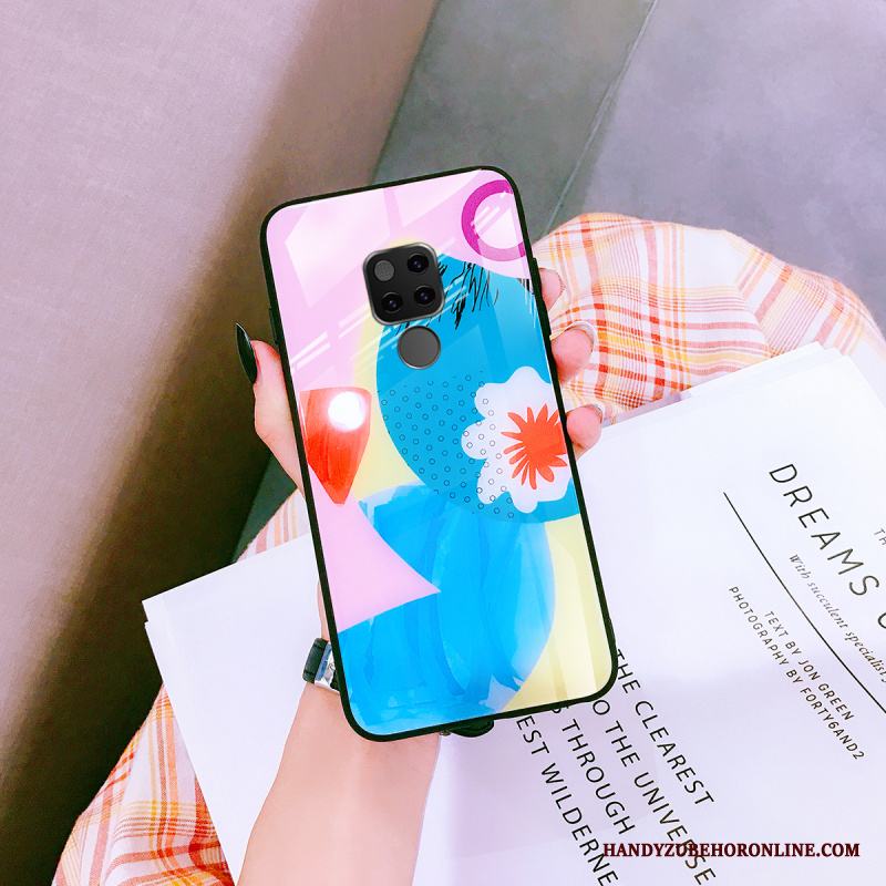 Huawei Mate 20 X Rosa Fallskydd Personlighet Kreativa Glas Fodral Skal Telefon