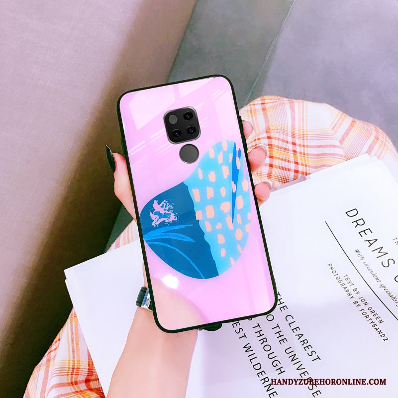 Huawei Mate 20 X Rosa Fallskydd Personlighet Kreativa Glas Fodral Skal Telefon