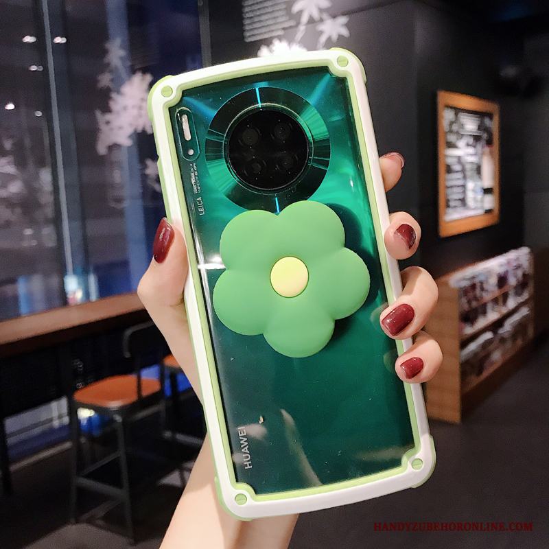 Huawei Mate 30 Pro Hård Skal Blommor Enkel Rosa Frame Telefon