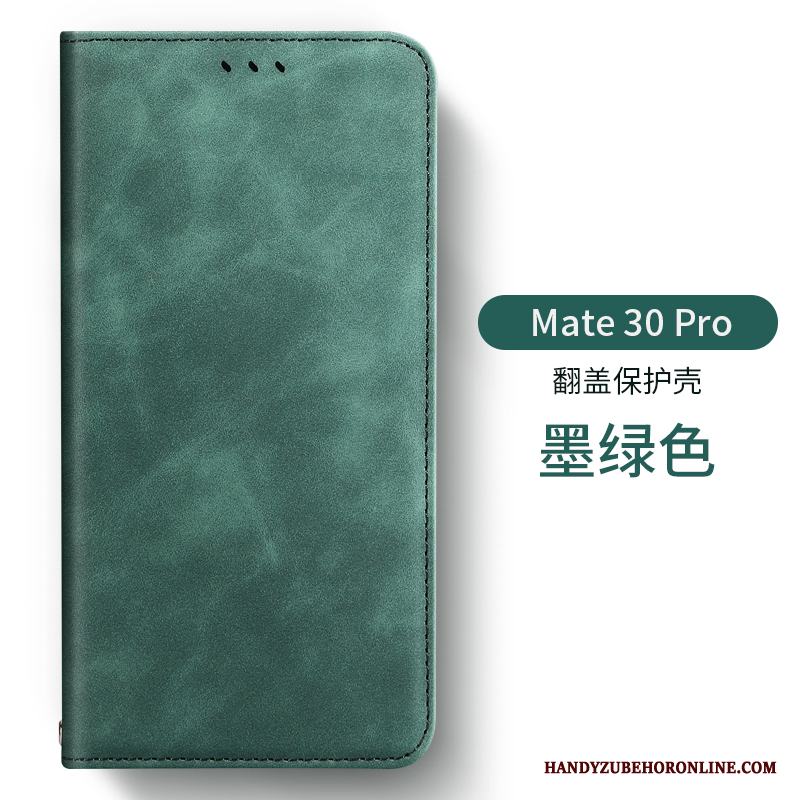 Huawei Mate 30 Pro Kreativa Skal Telefon Personlighet Fallskydd Imiterat Läder Grön Mjuk