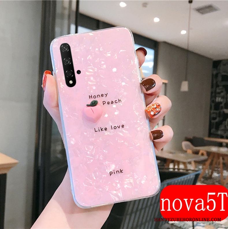 Huawei Nova 5t Mjuk Transparent Silikon Rosa Skal Telefon Personlighet Trend