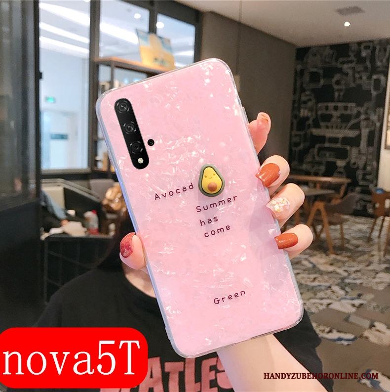 Huawei Nova 5t Mjuk Transparent Silikon Rosa Skal Telefon Personlighet Trend