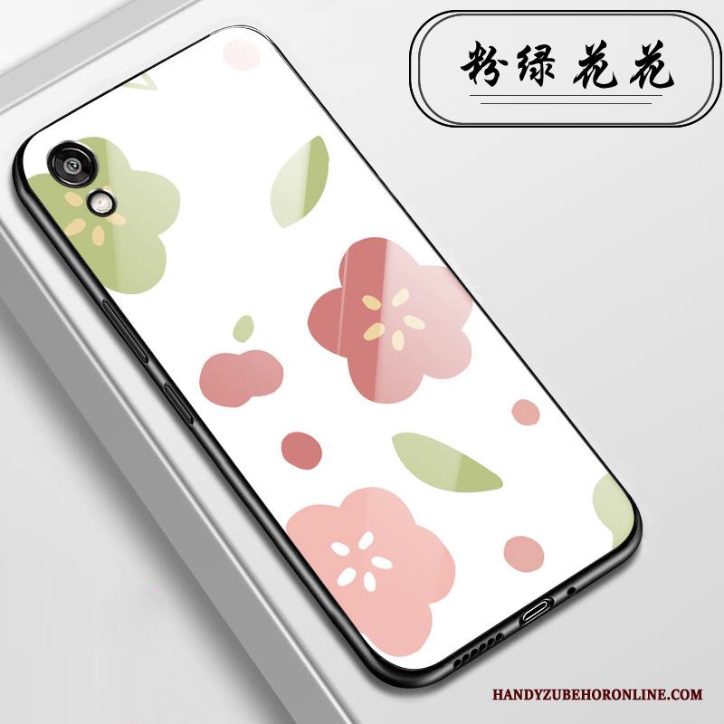 Huawei Y5 2019 Hängsmycken Skal Telefon Glas Fallskydd Fodral Blommor Kyla