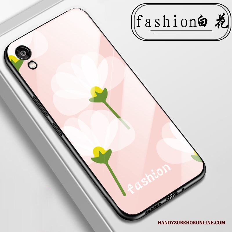 Huawei Y5 2019 Hängsmycken Skal Telefon Glas Fallskydd Fodral Blommor Kyla