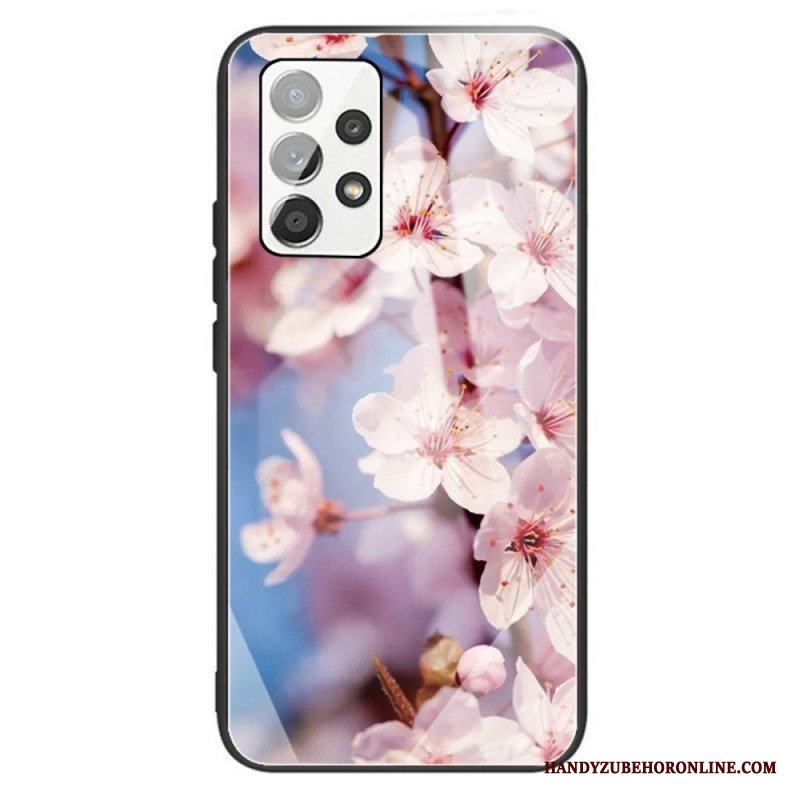 Mobilskal Samsung Galaxy A13 Härdat Glas Blommor