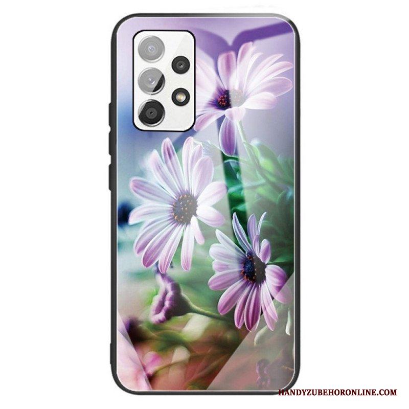 Mobilskal Samsung Galaxy A13 Härdat Glas Blommor