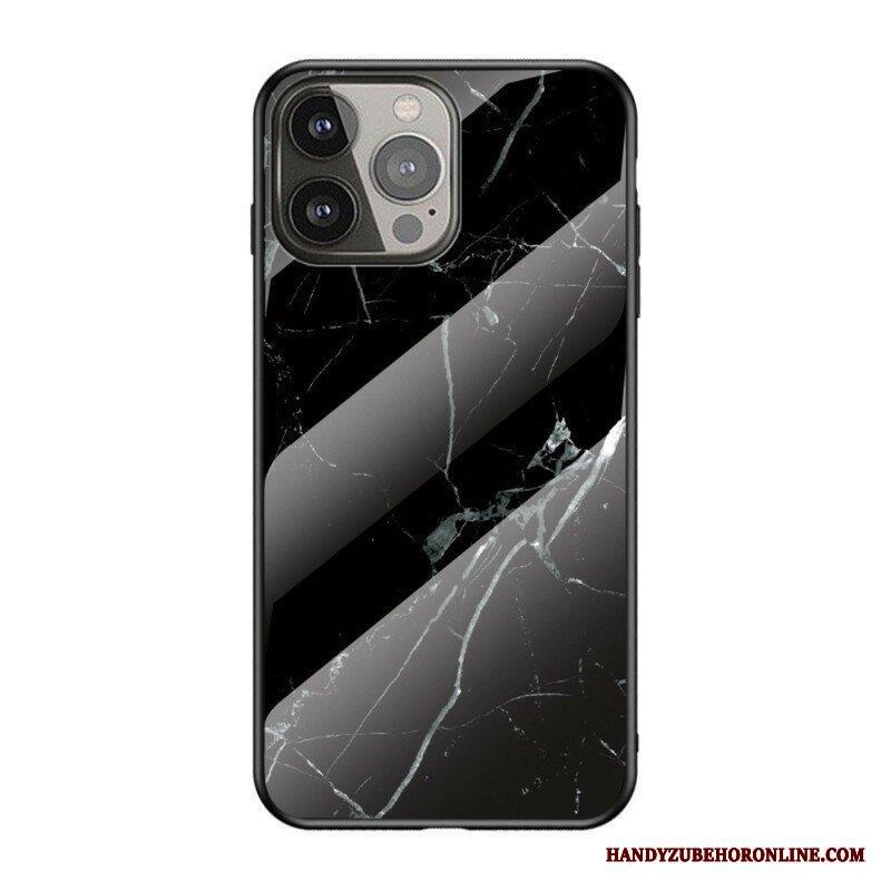 Mobilskal iPhone 13 Pro Marmorfärger Härdat Glas