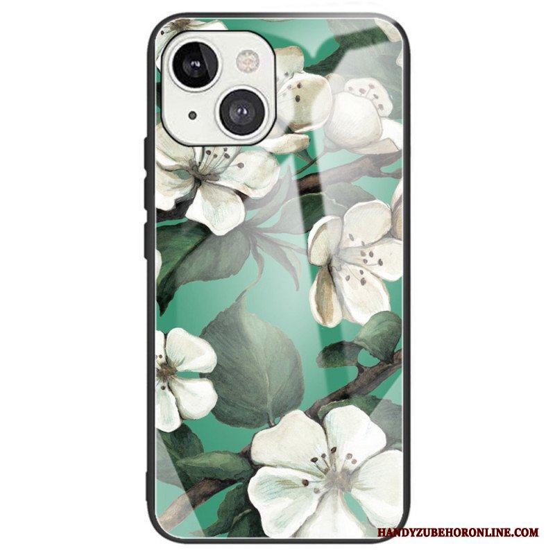 Mobilskal iPhone 14 Härdat Glas Blommor