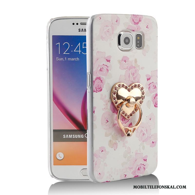 Samsung Galaxy S6 Skal Support Fodral Strass Mobil Telefon Ring Skydd Gul