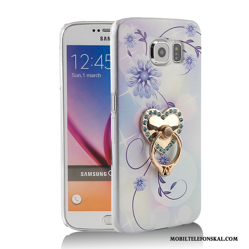 Samsung Galaxy S6 Skal Support Fodral Strass Mobil Telefon Ring Skydd Gul