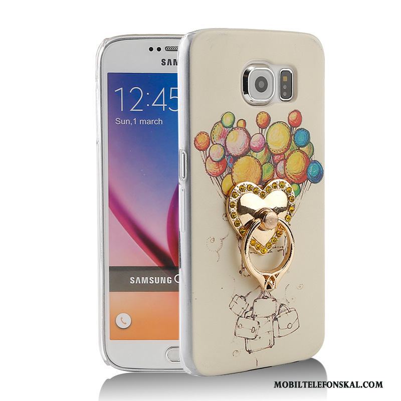 Samsung Galaxy S6 Skal Support Fodral Strass Mobil Telefon Ring Skydd Gul