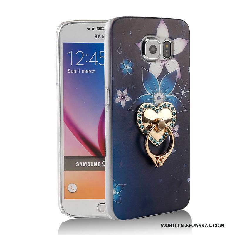 Samsung Galaxy S6 Skal Support Fodral Strass Mobil Telefon Ring Skydd Gul