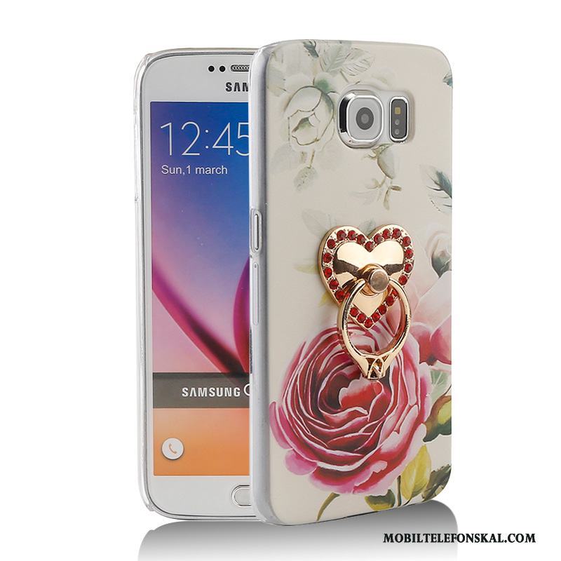 Samsung Galaxy S6 Skal Support Fodral Strass Mobil Telefon Ring Skydd Gul