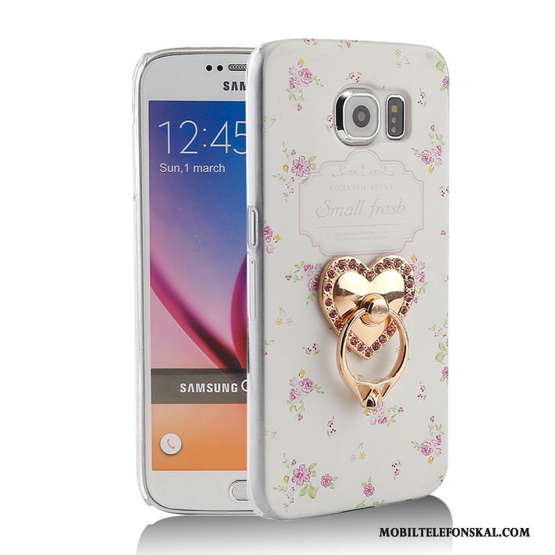 Samsung Galaxy S6 Skal Support Fodral Strass Mobil Telefon Ring Skydd Gul