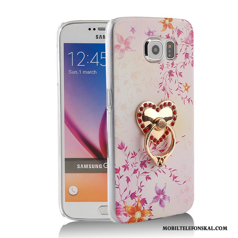 Samsung Galaxy S6 Skal Support Fodral Strass Mobil Telefon Ring Skydd Gul