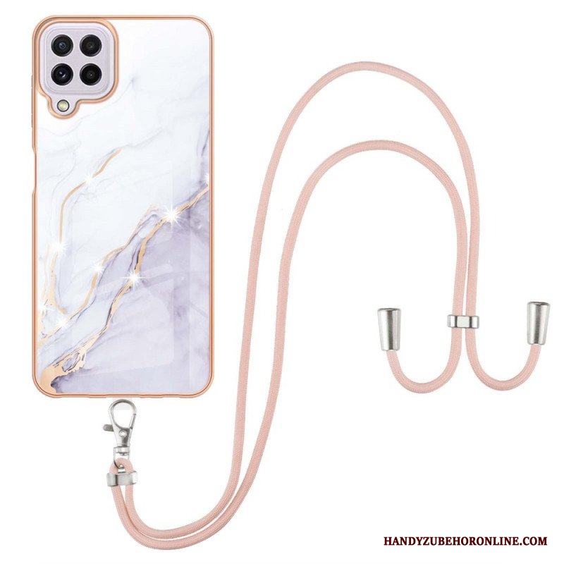 Skal Samsung Galaxy M32 Med Snodd Cord Marble Design