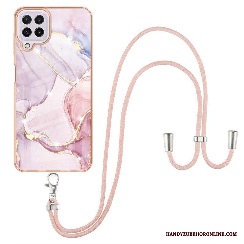 Skal Samsung Galaxy M32 Med Snodd Cord Marble Design