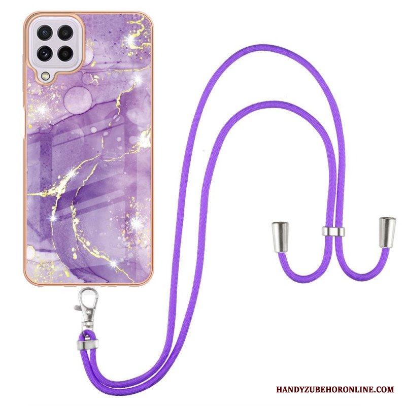 Skal Samsung Galaxy M32 Med Snodd Cord Marble Design