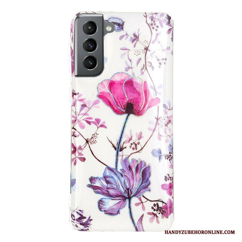 Skal Samsung Galaxy S21 FE Marmorerade Blommor