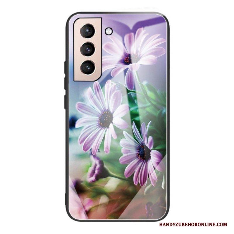 Skal Samsung Galaxy S22 Plus 5G Realistiska Blommor I Härdat Glas