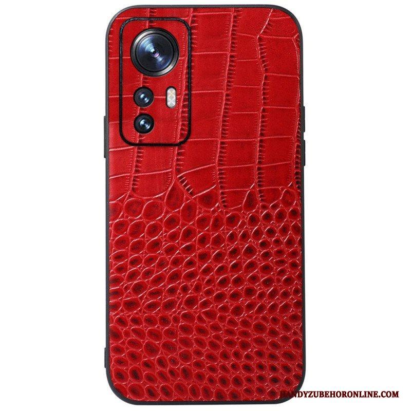 Skal Xiaomi 12 / 12X Äkta Crocodile Texture Läder