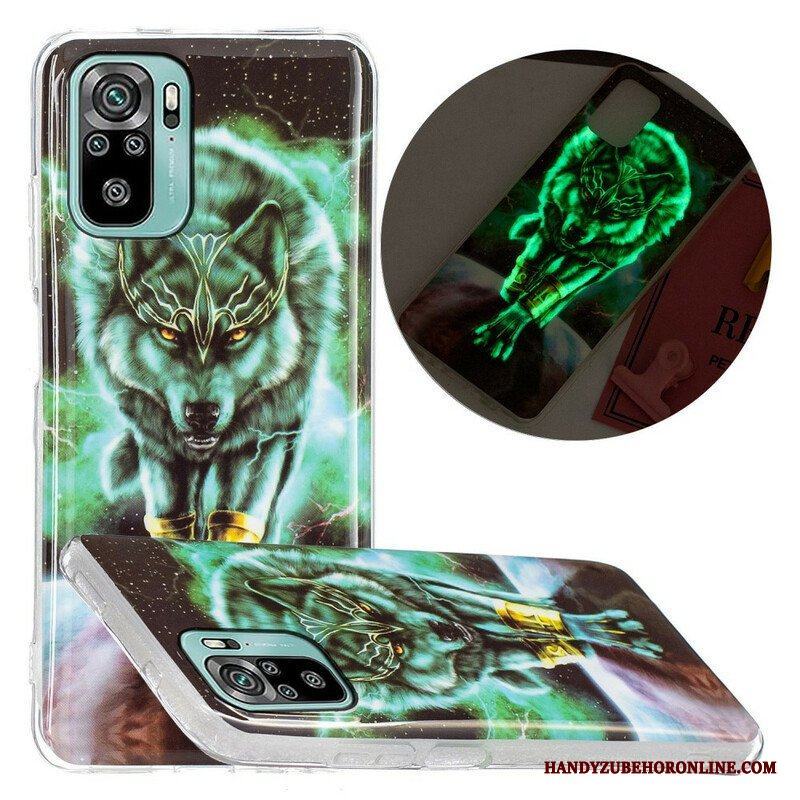 Skal Xiaomi Redmi Note 10 / 10S Fluorescerande Wolf Series