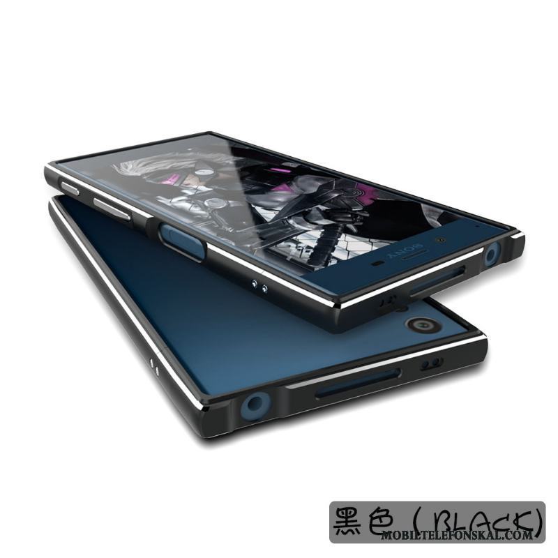 Sony Xperia Xz Svart Skal Telefon Fallskydd Metall Fodral Frame Personlighet