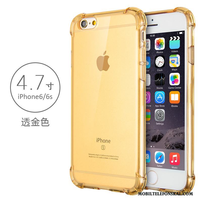 iPhone 6/6s Rosa Guld Skal Telefon Transparent Pratkvarn Fodral Silikon Fallskydd