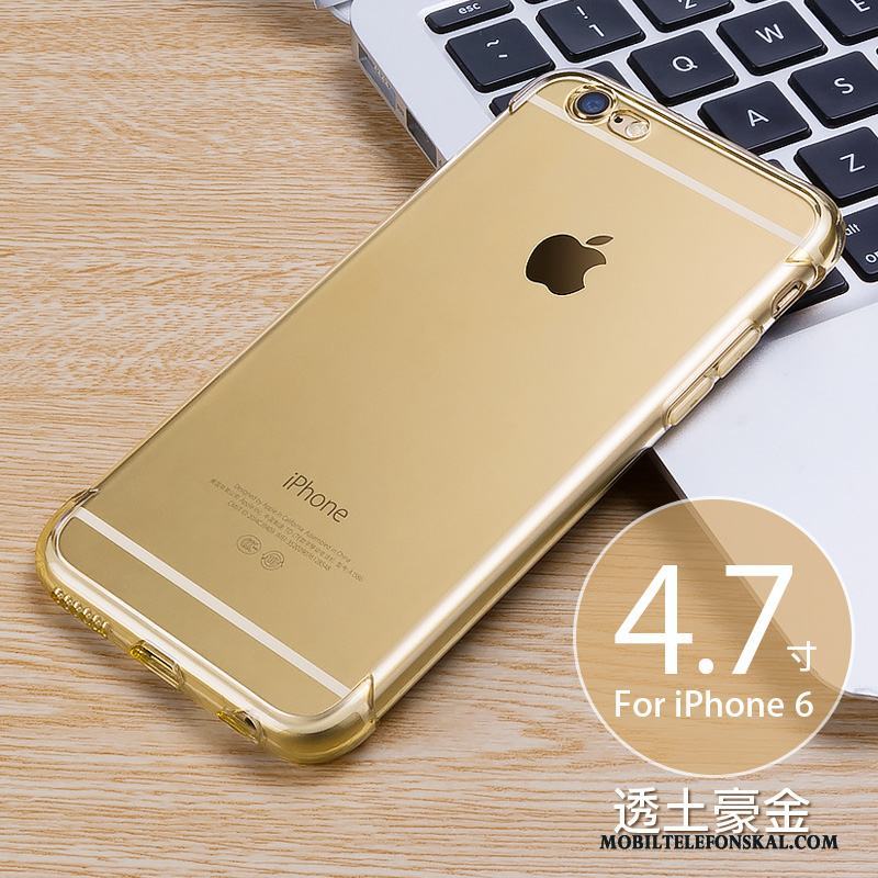 iPhone 6/6s Rosa Guld Skal Telefon Transparent Pratkvarn Fodral Silikon Fallskydd