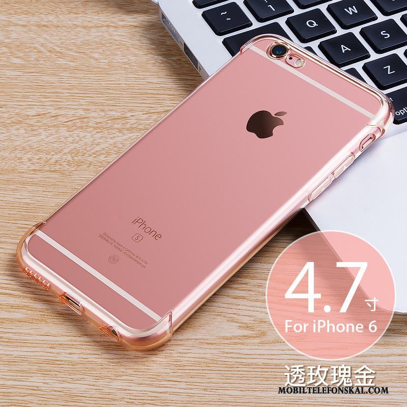 iPhone 6/6s Rosa Guld Skal Telefon Transparent Pratkvarn Fodral Silikon Fallskydd